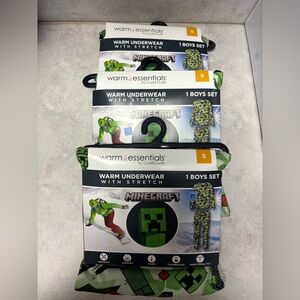 Cuddle Duds Minecraft Boys Warm Underwear Set - NWT Size S(6/7)